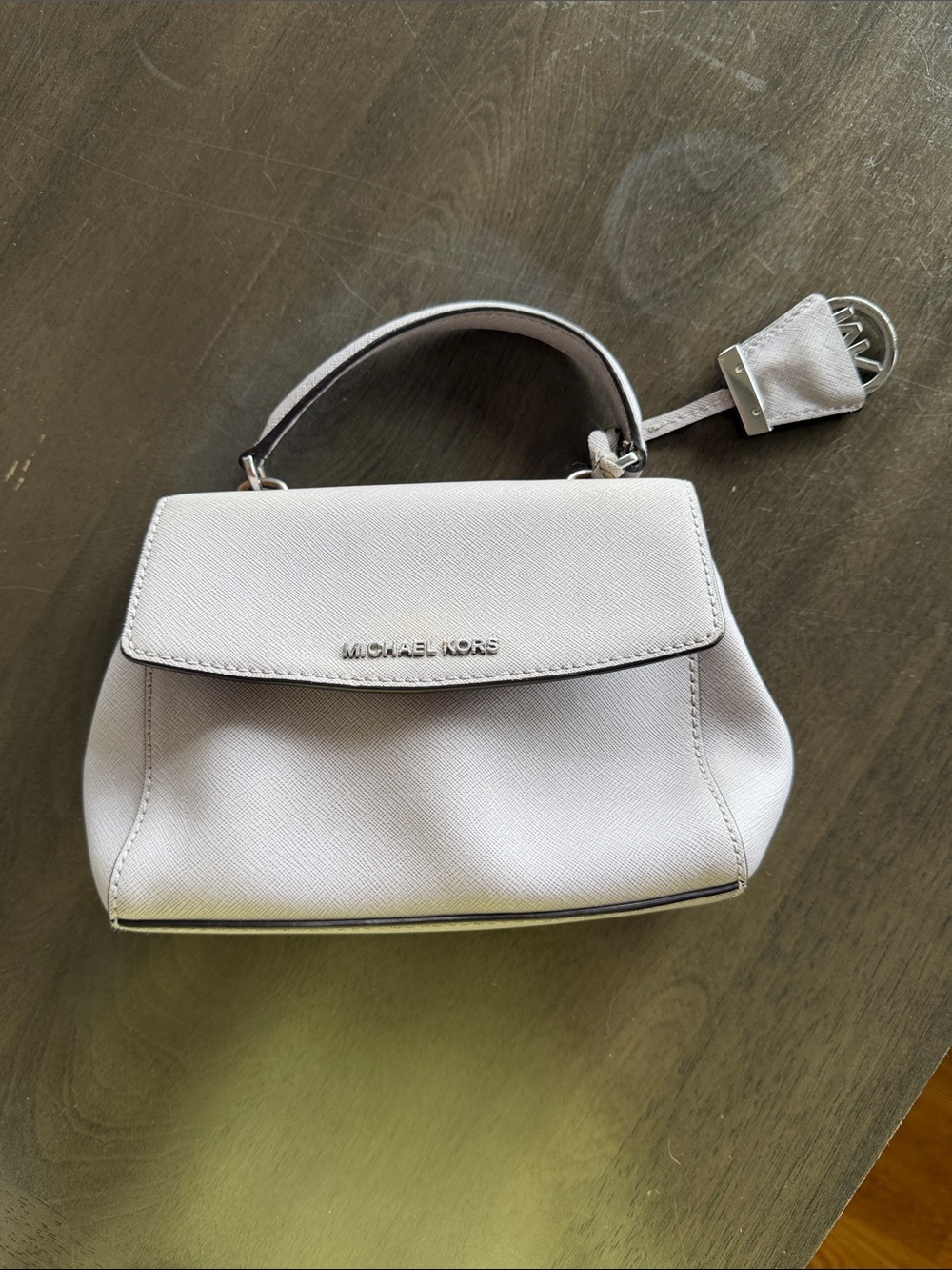 Michael Kors Light Gray/White Mini Top-Handle Bag